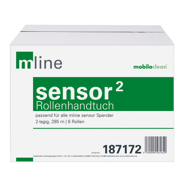 mline TOP2 sensor Rollenhandtuch, 2-lagig weiß, Zellstoff 6x285m 