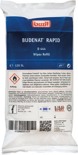 D444 Budenat® Rapid wipes, 120Stück/Nachfüllpack