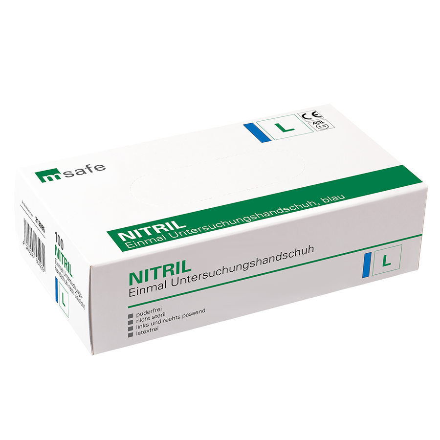 Nitrilhandschuhe puderfrei 10x100 Stück Safe Long Light Weiss, 0,09