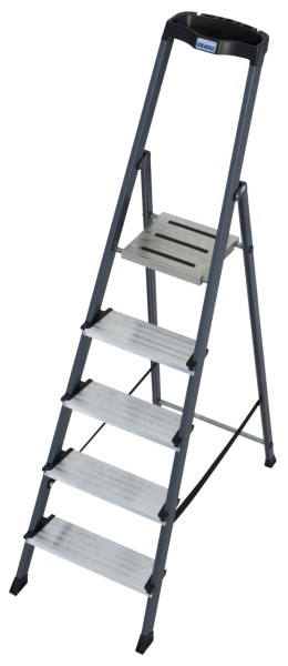 Monto® Stufen-StehLeiter Sacuro® eloxiert, Alu, , 5 Stufen, 1,80m lang