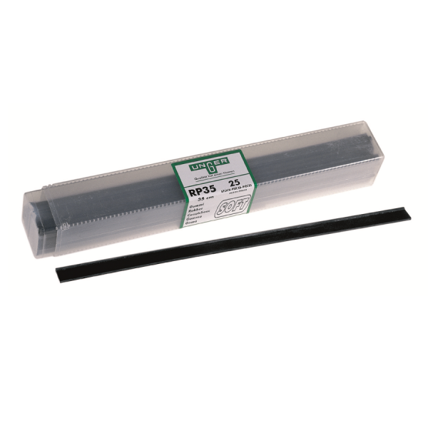 Unger NE45H S-Schiene Mit Hard-Gummi – Edelstahl-Schiene Für Fensterwischer, 45 Cm, Schwarz/silber