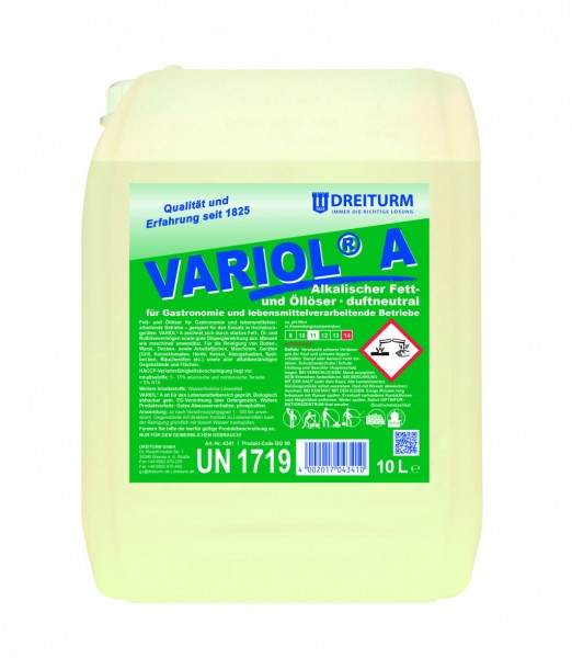 VARIOL® A Fett- / Öllöser alkalisch 10l